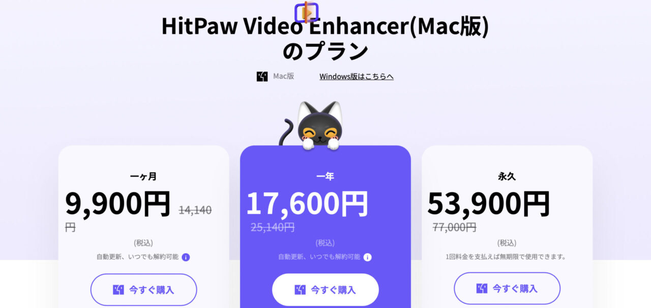 HitPaw Video Enhancerの価格